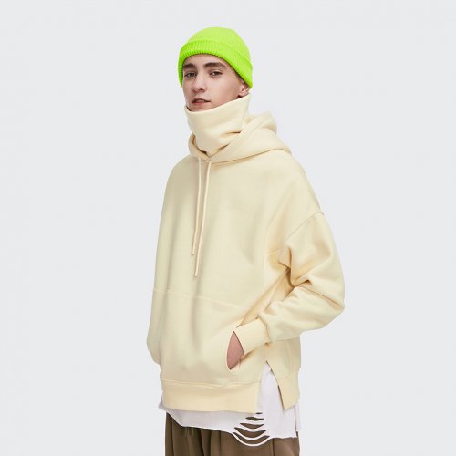 mens used look hoodie with raw edge 丨 Lezhou Garment