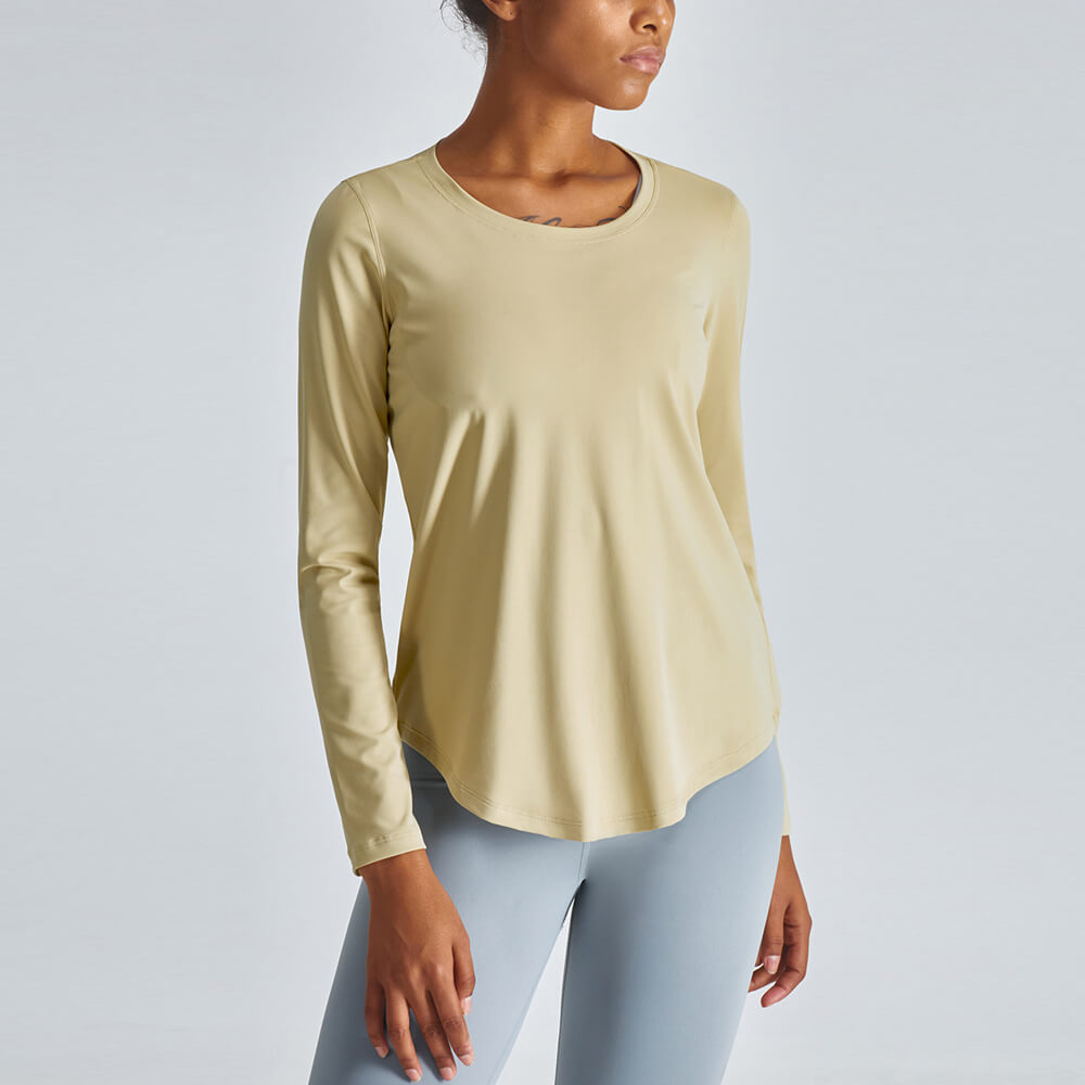  Wream Women's T-Shirt Solid Asymmetrical Hem Longline